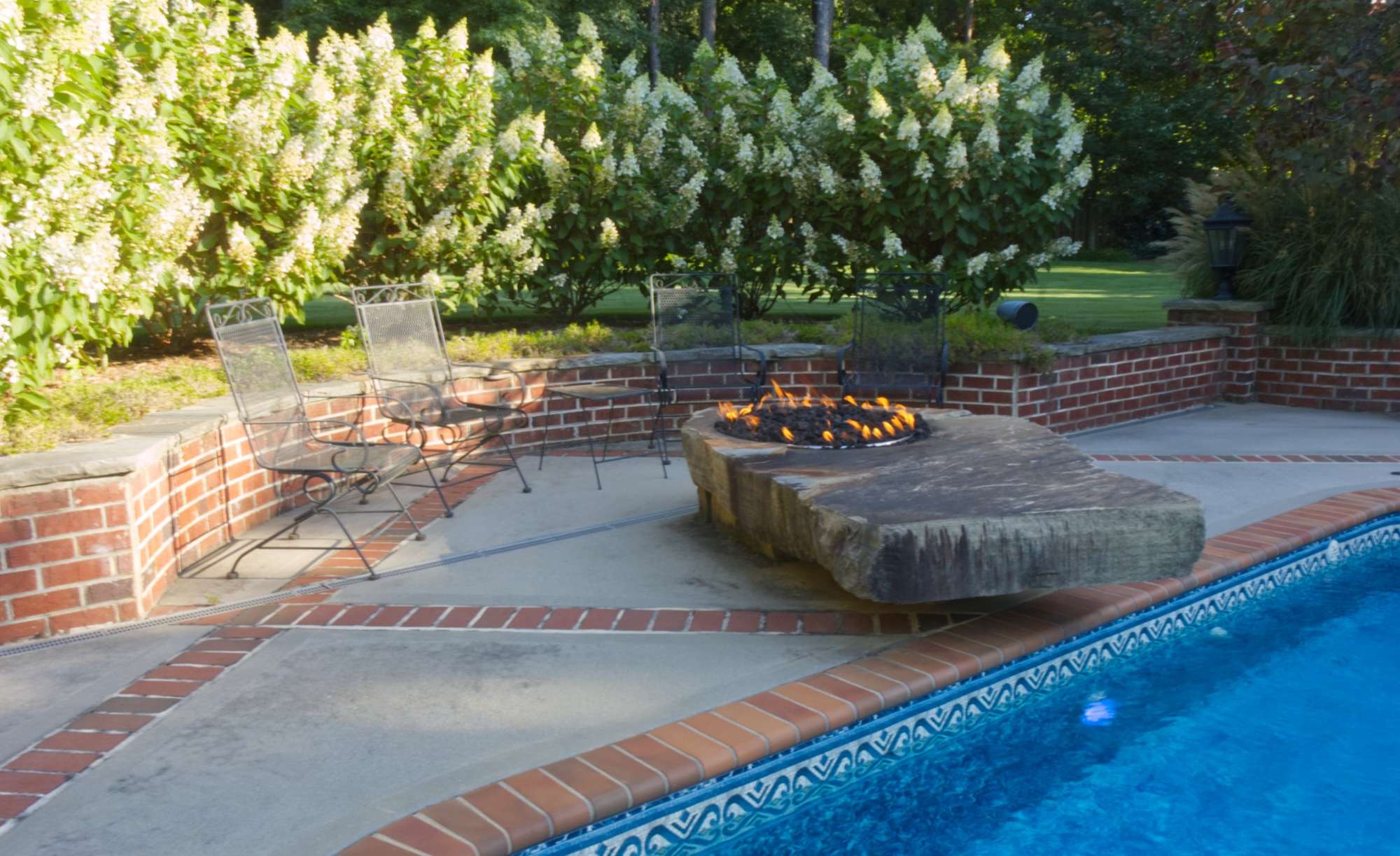 Firepit Pool Landscape Design in Greenville SC